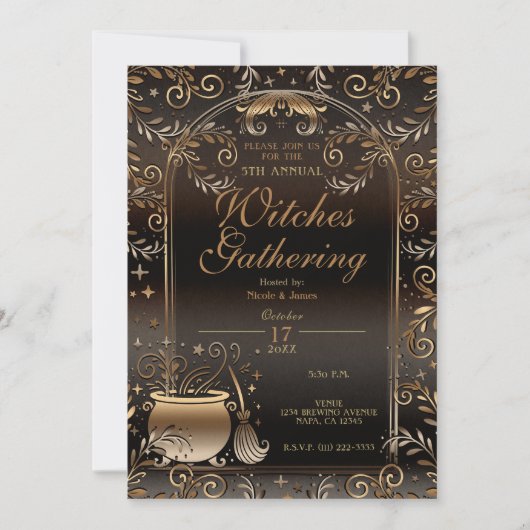 Herbstmagie Whimsical Fall Hexen Ansammlung Einladung (Vorderseite)