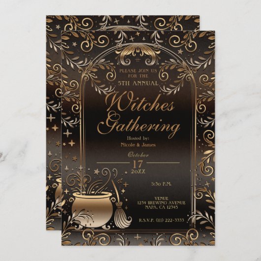Herbstmagie Whimsical Fall Hexen Ansammlung Einladung (Vorne/Hinten)