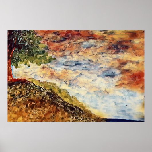 Herbstmagische Waldlandschaft Illustration Poster (Vorne)