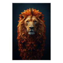 Herbstmajestät – Königlicher Löwe mit Herbstmähne