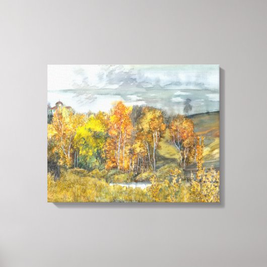 Herbstmalerei Aquarell 300 Leinwanddruck (Vorderseite)