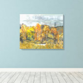 Herbstmalerei Aquarell 300 Leinwanddruck (Insitu (Holzboden))