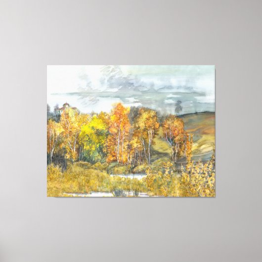 Herbstmalerei Aquarell 300 Leinwanddruck (Vorderseite)