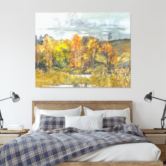 Herbstmalerei Aquarell 300 Leinwanddruck (Insitu (Schlafzimmer))