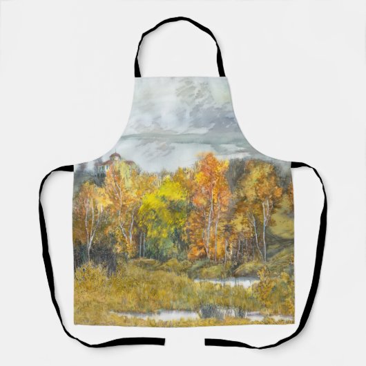 Herbstmalerei Aquarell 300 Schürze (Vorderseite)