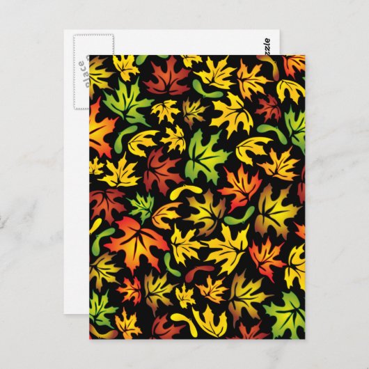 Herbstmapel-Blätter Postkarte (Vorne/Hinten)