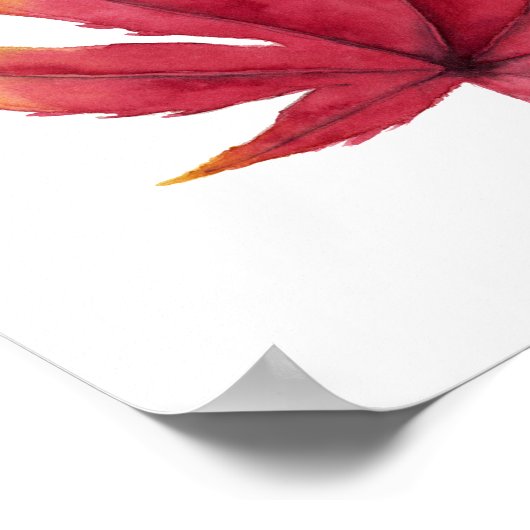 Herbstmapelleaf Aquarellbilder Poster (Ecke)