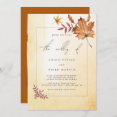 Herbstmapelleaf Foto Hochzeit Einladung (Vorne/Hinten)