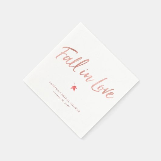 Herbstmapelleaf Rose Goldfall in Liebe Serviette (Ecke)