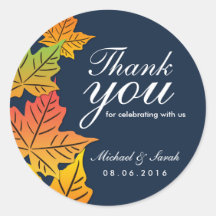 Herbstmapelleaf Vielen Dank Sticker Navy Blue