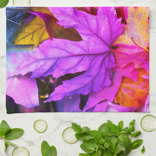 Herbstmapfelbaum Blätter farbenfrohe Herbstlandsch Geschirrtuch (Gefaltet)