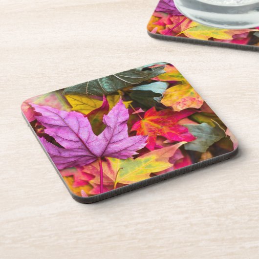 Herbstmapfelbaum Blätter farbenfrohe Herbstlandsch Getränkeuntersetzer (Linke Seite)