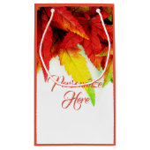 Herbstmapfelblatt stürzen elegant rot kleine geschenktüte (Rückseite)