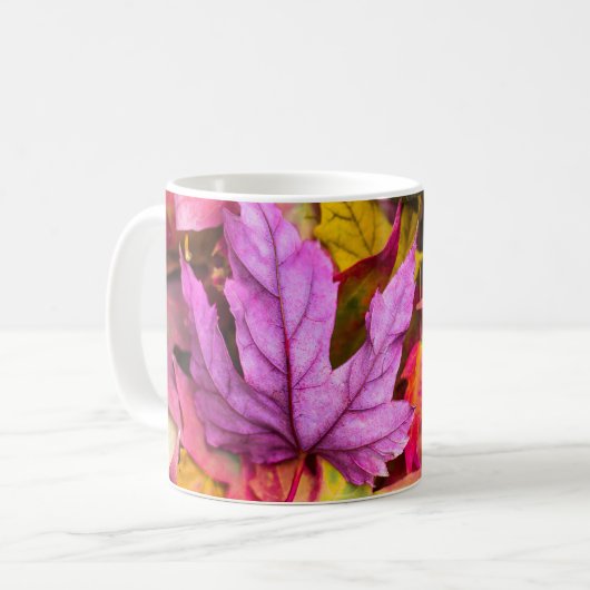 Herbstmapfelblättern farbenfrohe Herbstlandschaft Kaffeetasse (Vorderseite Links)