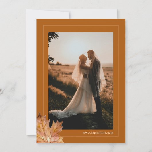 Herbstmapfelleaf Brunt Orange Wasserfarbe Save The Date (Rückseite)