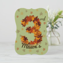 Herbstmapfelleaf Orange Brown Yellow 3. Geburtstag