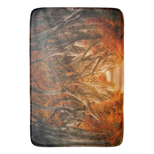 Herbstmapfelwald fällt Wälder Blätter Badematte (Vorderseite Vertikal)