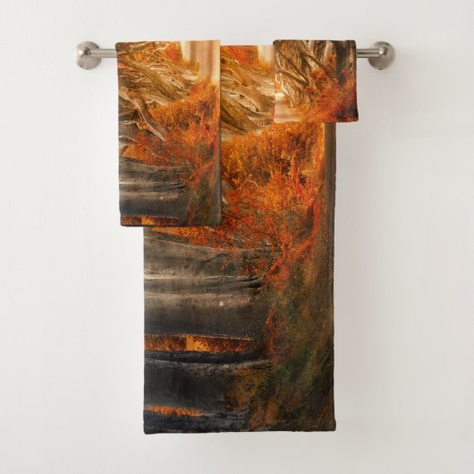 Herbstmapfelwald fällt Wälder Blätter Badhandtuch Set (Insitu)