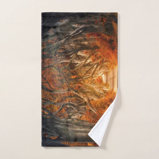 Herbstmapfelwald fällt Wälder Blätter Badhandtuch Set (Handtuch)