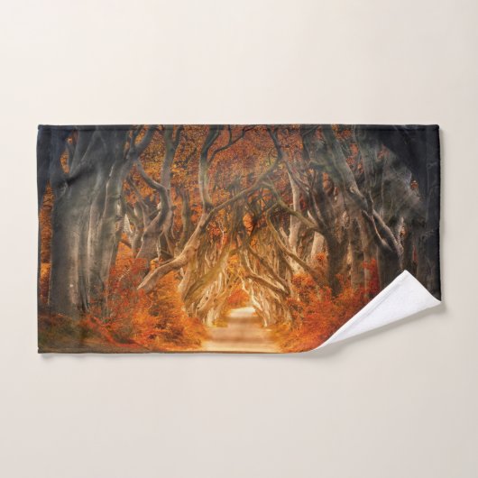 Herbstmapfelwald fällt Wälder Blätter Badhandtuch Set (Handtuch)