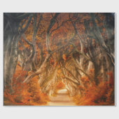 Herbstmapfelwald fällt Wälder Blätter Geschenkpapier (Flach)