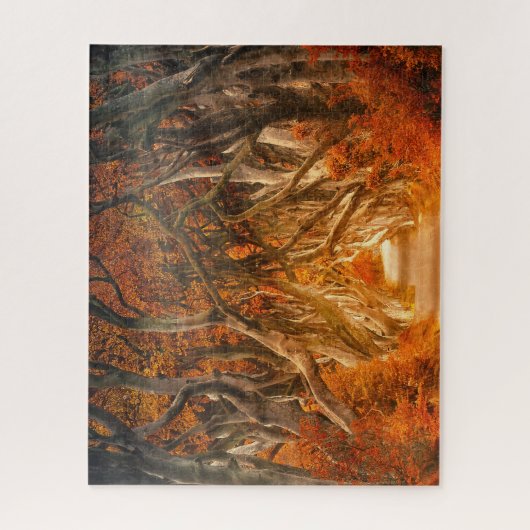 Herbstmapfelwald fällt Wälder Blätter Puzzle (Vertikal)