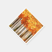 Herbstmapfelwald Orange Weiß Serviette (Ecke)