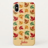 Herbstmapier Blätter mit individuelle Name Case-Mate iPhone Hülle (Rückseite)