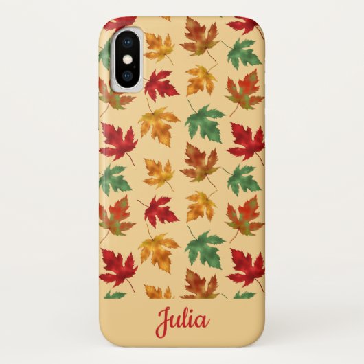 Herbstmapier Blätter mit individuelle Name Case-Mate iPhone Hülle (Rückseite)