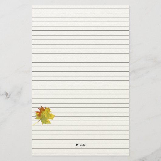 Herbstmaple-Blätter Aquarell Briefpapier (Rückseite)