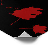 Herbstmaple-Blätter auf dem Schwarzen Hintergrund- Poster (Ecke)