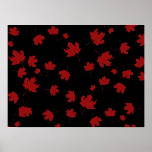 Herbstmaple-Blätter auf dem Schwarzen Hintergrund- Poster (Vorne)