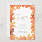 Herbstmaple Blätter Erntedank Abendessen Einladung (Vorderseite)