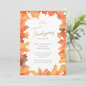 Herbstmaple Blätter Erntedank Abendessen Einladung (Stehend Vorderseite)