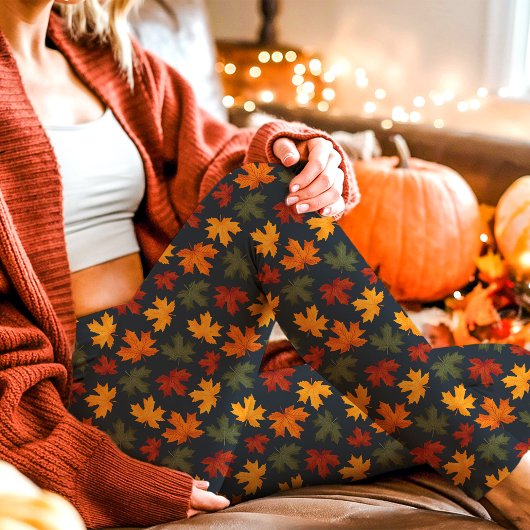Herbstmaple-Blätter fallen Marine Leggings