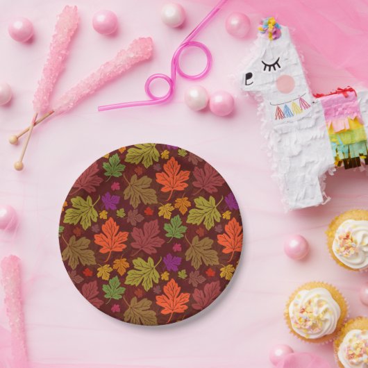 Herbstmaple-Blätter fallen Party-Muster Pappteller (Party)