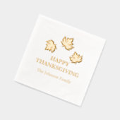 Herbstmaple Blätter glücklich Thanksgiving Servietten Mit Folie (Links)