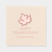 Herbstmaple Blätter glücklich Thanksgiving Servietten Mit Folie (Vorderseite)