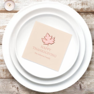 Herbstmaple Blätter glücklich Thanksgiving Servietten Mit Folie