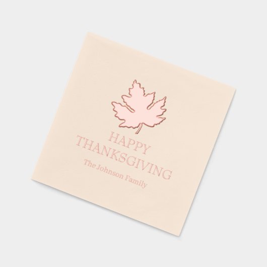 Herbstmaple Blätter glücklich Thanksgiving Servietten Mit Folie (Links)