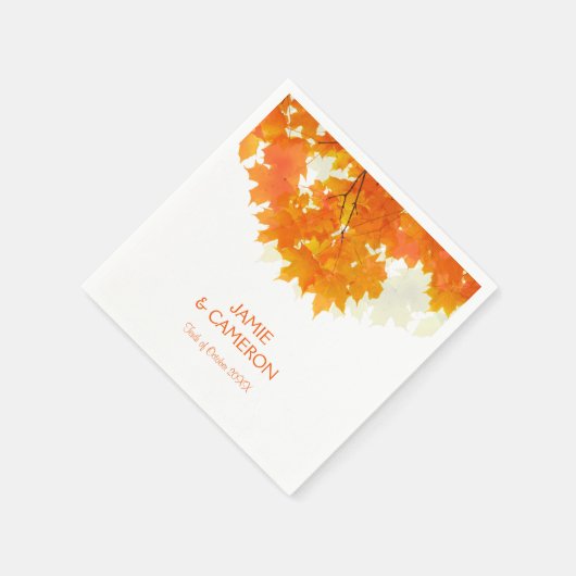 Herbstmaple-Blätter Hochzeit von Neapel Serviette (Ecke)