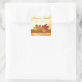 Herbstmaple-Blätter Hochzeiten Quadratischer Aufkleber (Tasche)