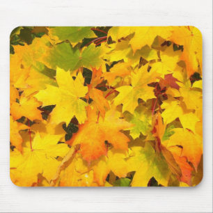 Herbstmaple-Blätter mit Herbstfarben Mousepad