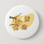 Herbstmaple-Blätter mit Zweigen und Sonnenuntergan Button (Vorderseite)