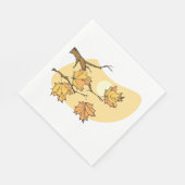 Herbstmaple-Blätter mit Zweigen und Sonnenuntergan Serviette (Ecke)