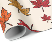 Herbstmaple-Blätter Muster Erntedank Geschenk Geschenkpapier (Rolleneckpunkt)