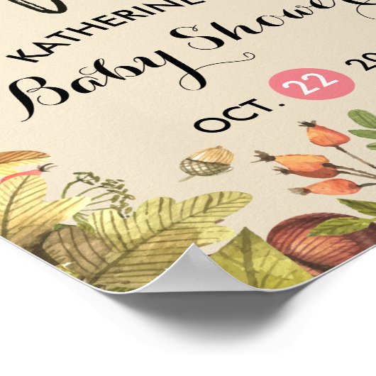 Herbstmaple Blätter & Pumpkin Baby Dusche Herzlich Poster (Ecke)