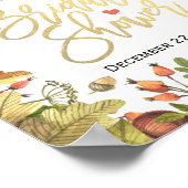 Herbstmaple-Blätter Pumpkin Brautparty Willkommen Poster (Ecke)