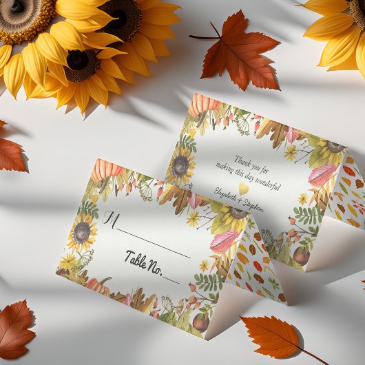 Herbstmaple Blätter Pumpkin Hochzeit Tischnummer