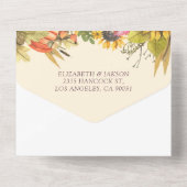 Herbstmaple Blätter Pumpkin Sonnenblumen Hochzeit  All In One Einladung (Rückseite)